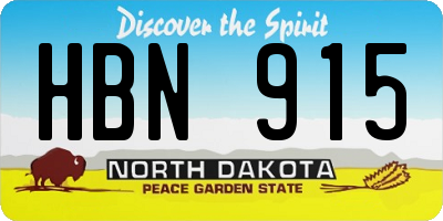 ND license plate HBN915