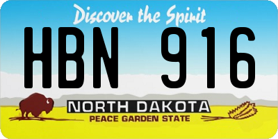 ND license plate HBN916