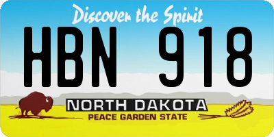 ND license plate HBN918