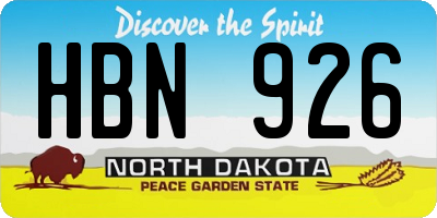 ND license plate HBN926