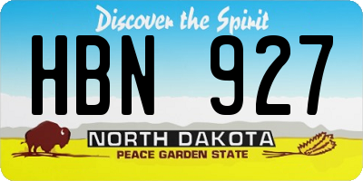 ND license plate HBN927