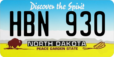 ND license plate HBN930