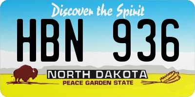 ND license plate HBN936