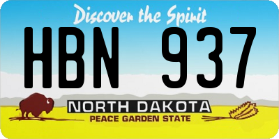 ND license plate HBN937