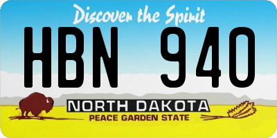 ND license plate HBN940