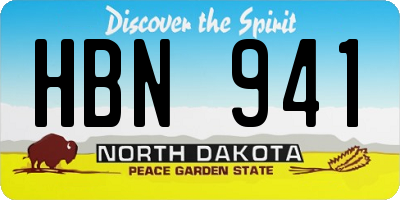 ND license plate HBN941