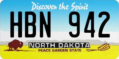 ND license plate HBN942