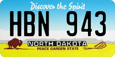 ND license plate HBN943