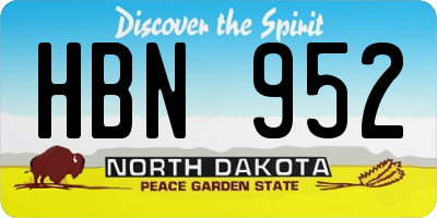 ND license plate HBN952