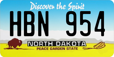 ND license plate HBN954