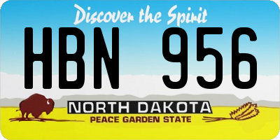 ND license plate HBN956