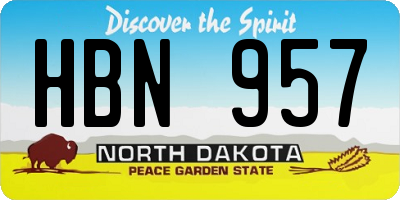 ND license plate HBN957