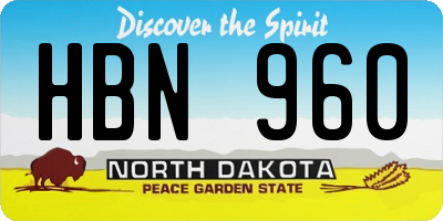 ND license plate HBN960