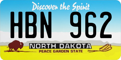 ND license plate HBN962