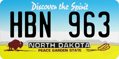 ND license plate HBN963