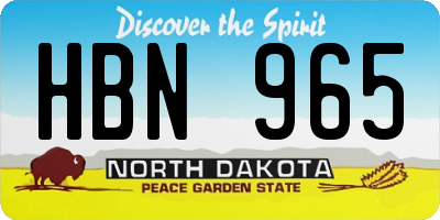 ND license plate HBN965