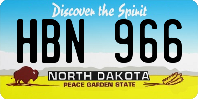 ND license plate HBN966