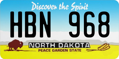 ND license plate HBN968