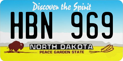 ND license plate HBN969