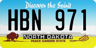 ND license plate HBN971