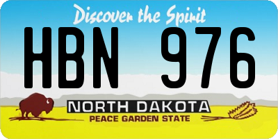 ND license plate HBN976