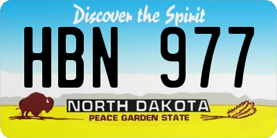 ND license plate HBN977