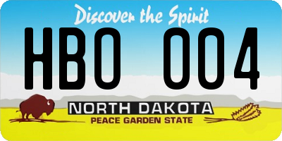 ND license plate HBO004