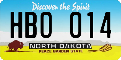 ND license plate HBO014