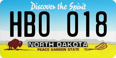 ND license plate HBO018