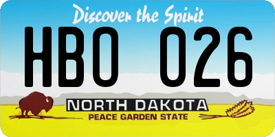 ND license plate HBO026