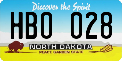 ND license plate HBO028