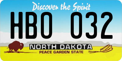 ND license plate HBO032