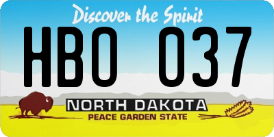 ND license plate HBO037