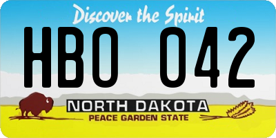 ND license plate HBO042