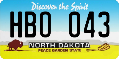 ND license plate HBO043