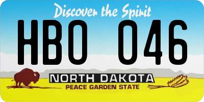 ND license plate HBO046