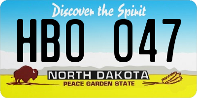 ND license plate HBO047