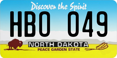 ND license plate HBO049