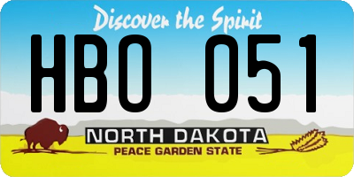 ND license plate HBO051