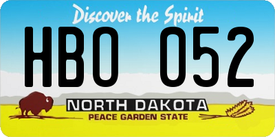 ND license plate HBO052