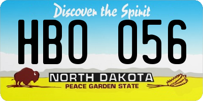 ND license plate HBO056