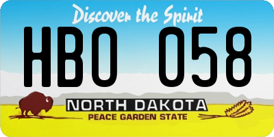 ND license plate HBO058
