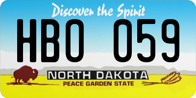 ND license plate HBO059