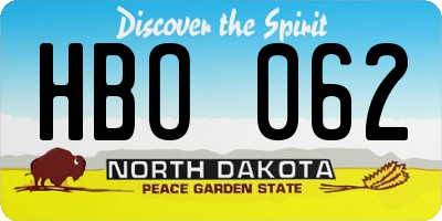 ND license plate HBO062