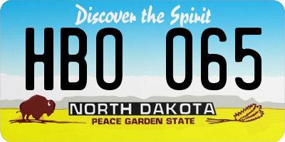 ND license plate HBO065