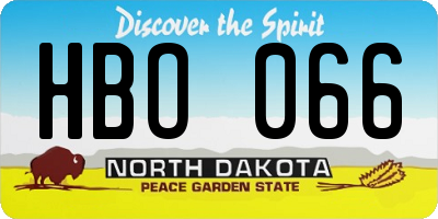 ND license plate HBO066