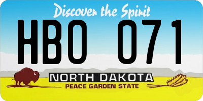 ND license plate HBO071