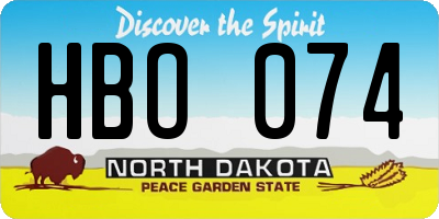 ND license plate HBO074
