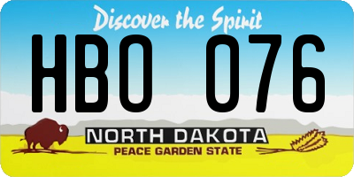 ND license plate HBO076