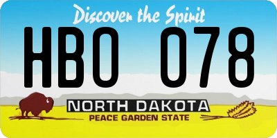 ND license plate HBO078